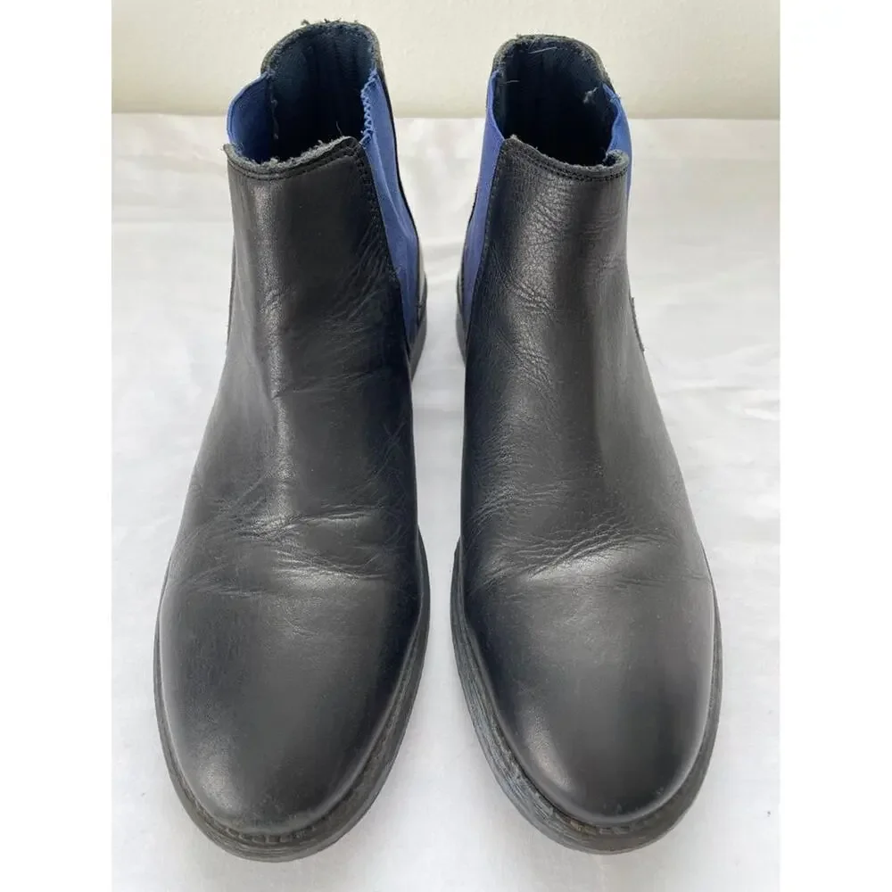 Dune London Black Leather Chelsea Boots, Men's Size 42